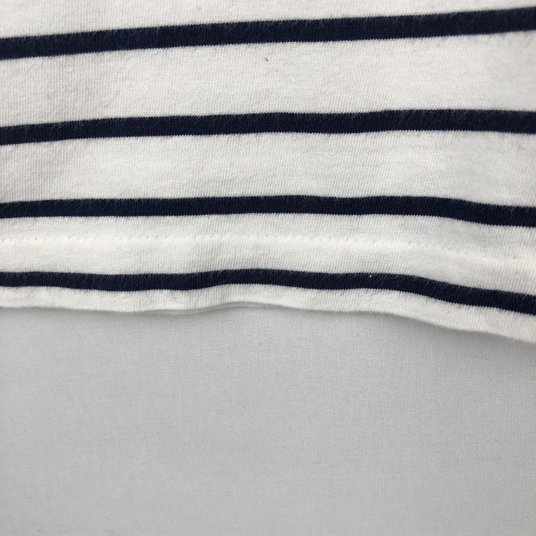 Ralph Lauren POLO RALPH LAUREN CLASSIC FIT short sleeve striped T-shirt, men's size M cotton white type Vintage Second Hand