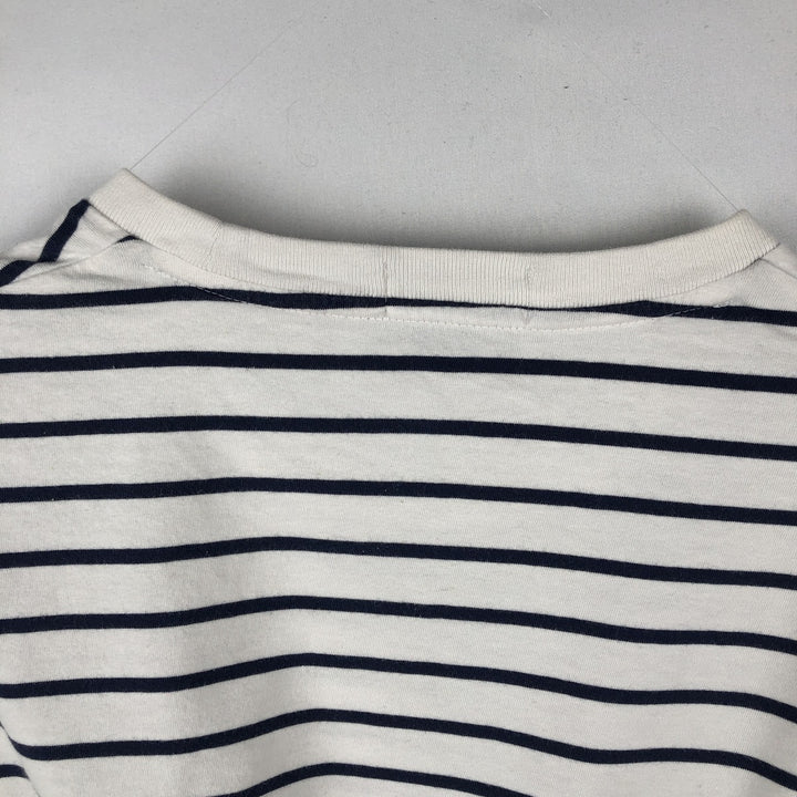 Ralph Lauren POLO RALPH LAUREN CLASSIC FIT short sleeve striped T-shirt, men's size M cotton white type Vintage Second Hand