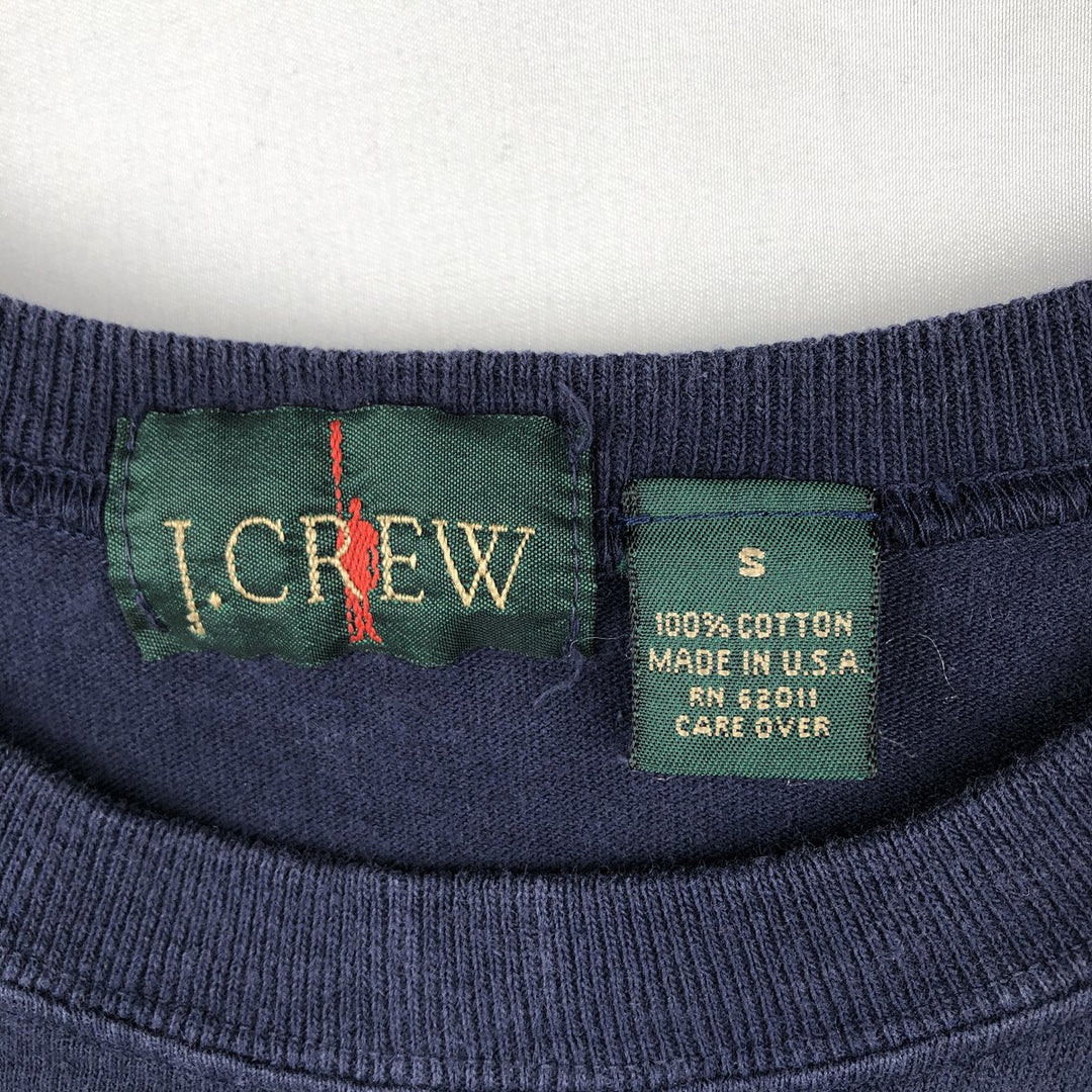 90'S J.Crew Plain T-Shirt, Made in USA, Men's Size S (Equivalent), Vintage cotton navy blue type Vintage Second Hand