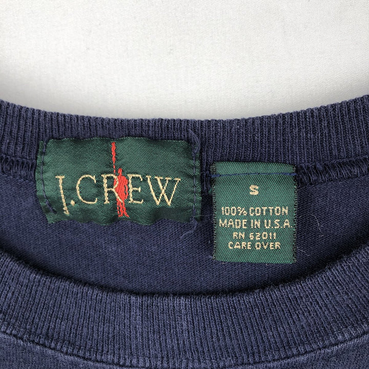 90'S J.Crew Plain T-Shirt, Made in USA, Men's Size S (Equivalent), Vintage cotton navy blue type Vintage Second Hand