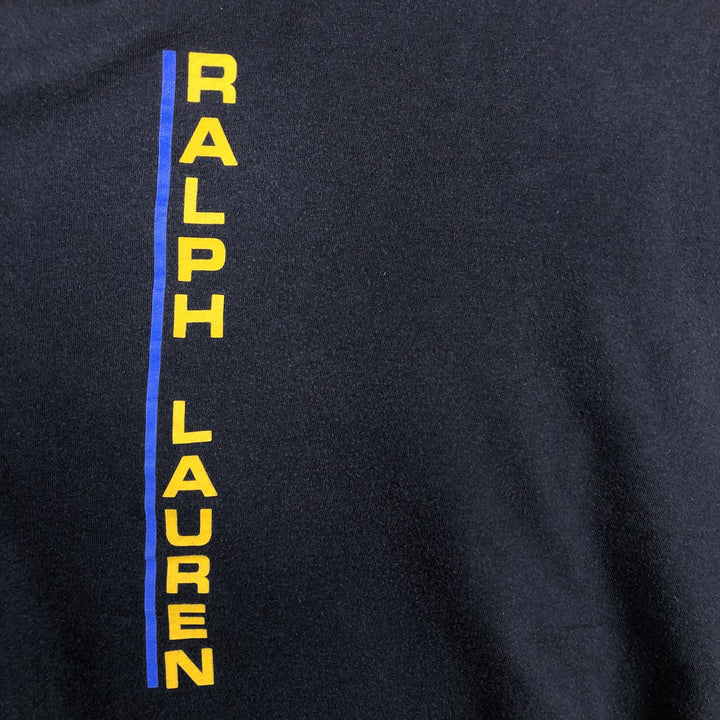Ralph Lauren CHAPS Short-Sleeve Logo T-Shirt, Made in USA, Men's Size L (approx.) cotton navy blue type Vintage Second Hand