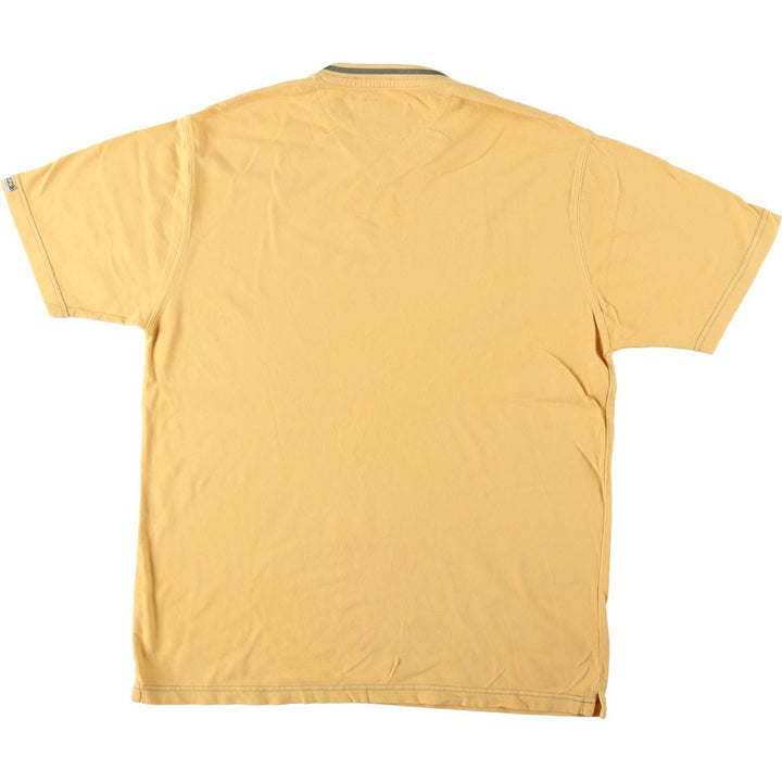 Ralph Lauren CHAPS pique short-sleeved V-neck T-shirt, men's size L (approx.) cotton yellow type Vintage Second Hand