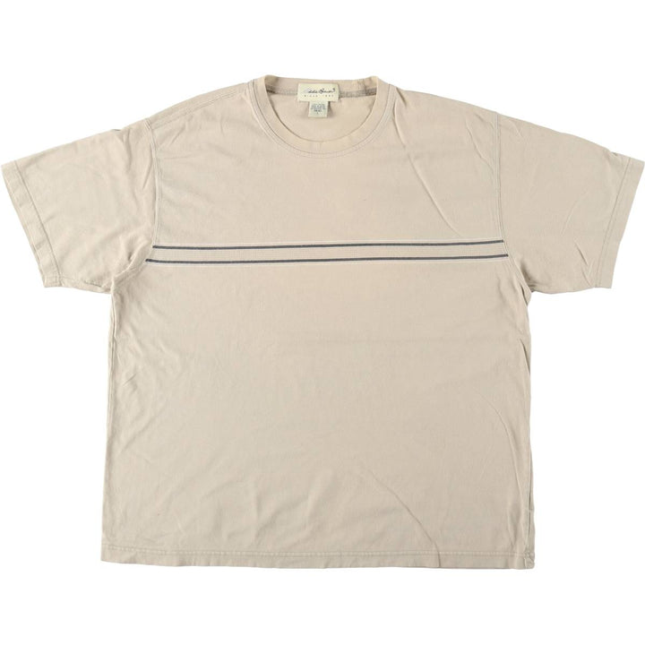 Eddie Bauer Short-Sleeve T-Shirt, Made in England, Men's Size L (approx.) cotton Beige type Vintage Second Hand