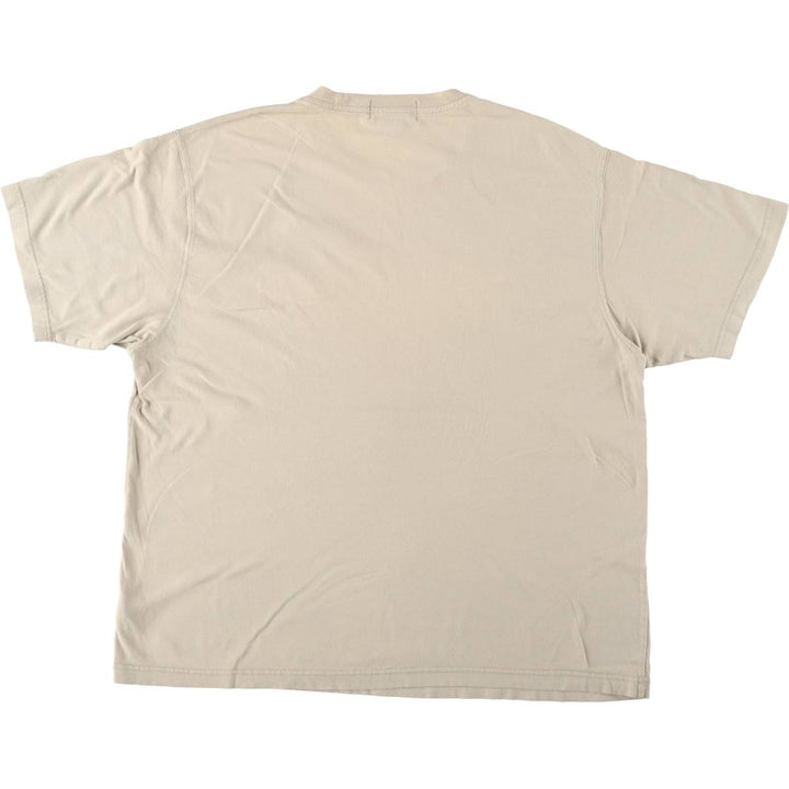 Eddie Bauer Short-Sleeve T-Shirt, Made in England, Men's Size L (approx.) cotton Beige type Vintage Second Hand