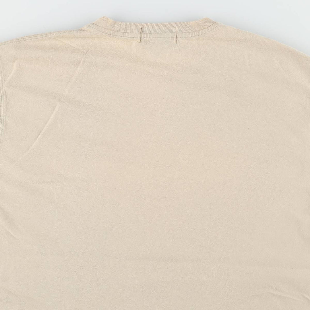 Eddie Bauer Short-Sleeve T-Shirt, Made in England, Men's Size L (approx.) cotton Beige type Vintage Second Hand