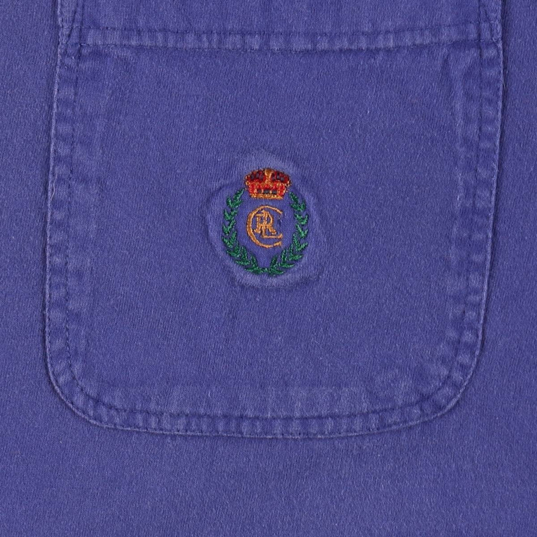 Ralph Lauren CHAPS Short-Sleeve T-Shirt with One-Point Logo Pocket, Men's Size L (approx.) cotton blue type Vintage Second Hand