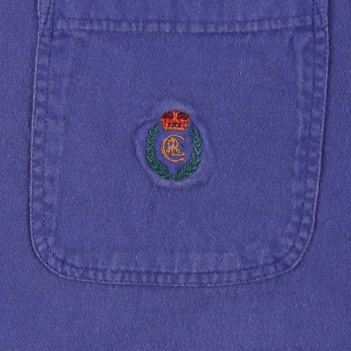 Ralph Lauren CHAPS Short-Sleeve T-Shirt with One-Point Logo Pocket, Men's Size L (approx.) cotton blue type Vintage Second Hand