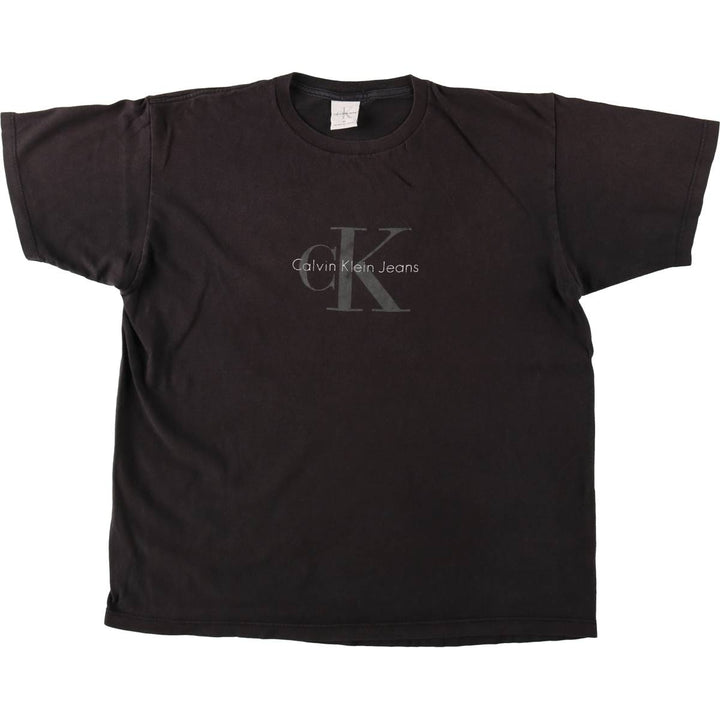 Calvin Klein JEANS Short-Sleeve Logo T-Shirt, Made in USA, Men's Size M (approx.) cotton black type Vintage Second Hand
