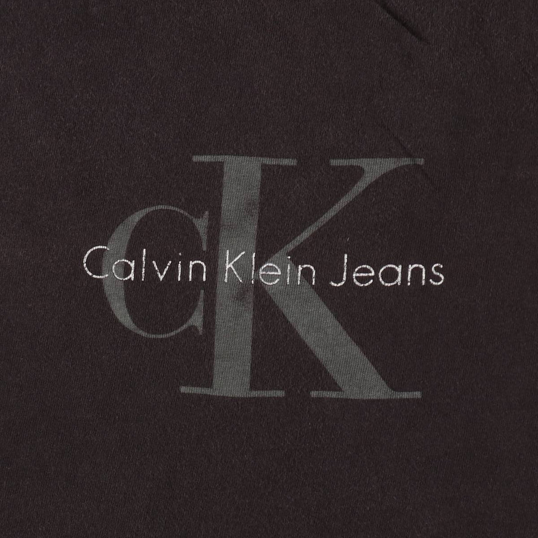 Calvin Klein JEANS Short-Sleeve Logo T-Shirt, Made in USA, Men's Size M (approx.) cotton black type Vintage Second Hand
