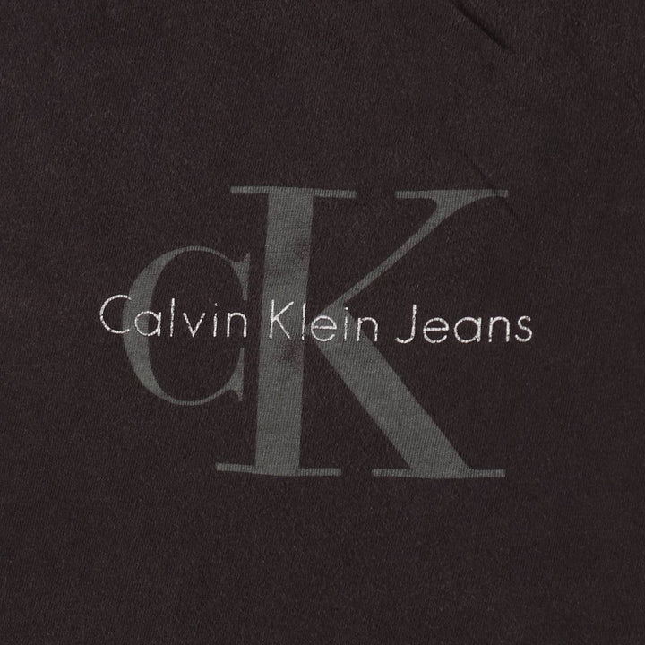 Calvin Klein JEANS Short-Sleeve Logo T-Shirt, Made in USA, Men's Size M (approx.) cotton black type Vintage Second Hand