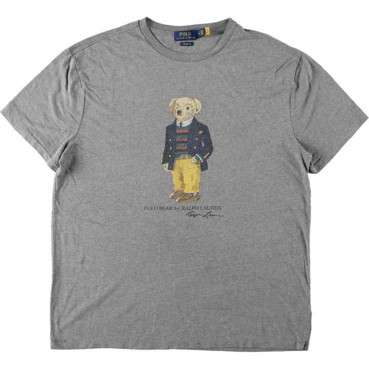 Ralph Lauren POLO RALPH LAUREN CLASSIC FIT Polo Bear Short-Sleeve Printed T-Shirt (Men's Size M) cotton gray type Vintage Second Hand