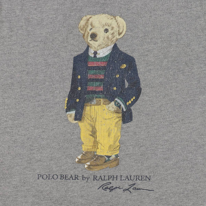 Ralph Lauren POLO RALPH LAUREN CLASSIC FIT Polo Bear Short-Sleeve Printed T-Shirt (Men's Size M) cotton gray type Vintage Second Hand