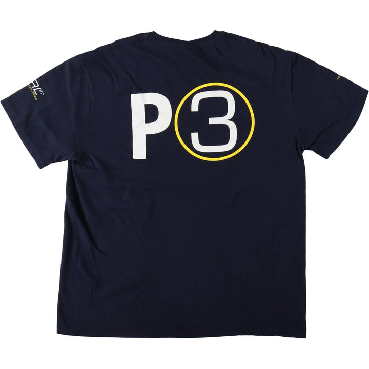 Ralph Lauren POLO SPORT short-sleeved printed T-shirt, men's size M cotton navy blue type Vintage Second Hand
