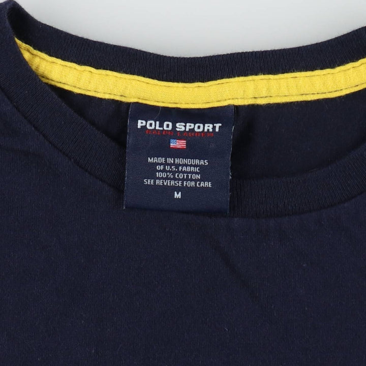 Ralph Lauren POLO SPORT short-sleeved printed T-shirt, men's size M cotton navy blue type Vintage Second Hand