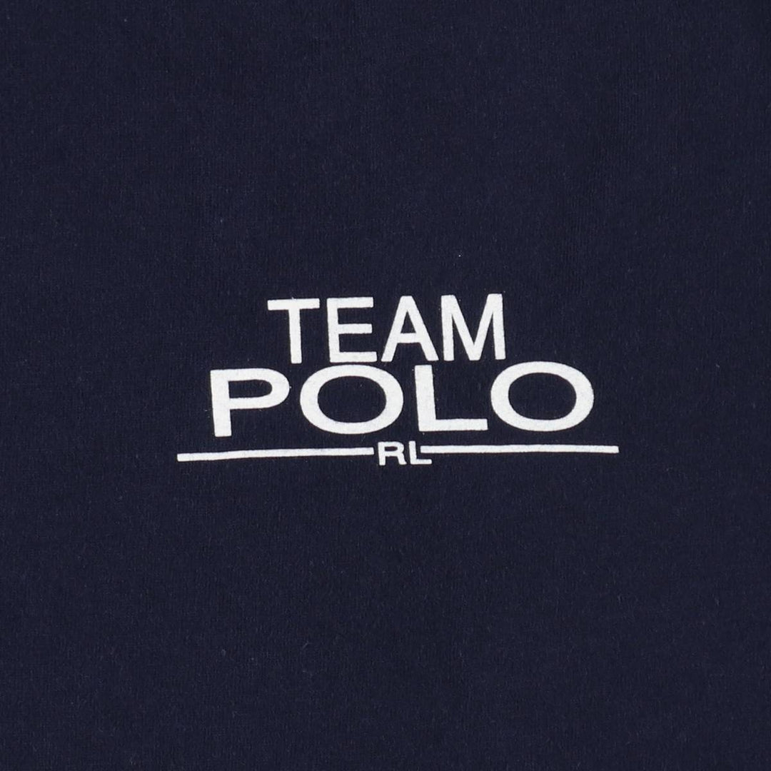 Ralph Lauren POLO SPORT short-sleeved printed T-shirt, men's size M cotton navy blue type Vintage Second Hand
