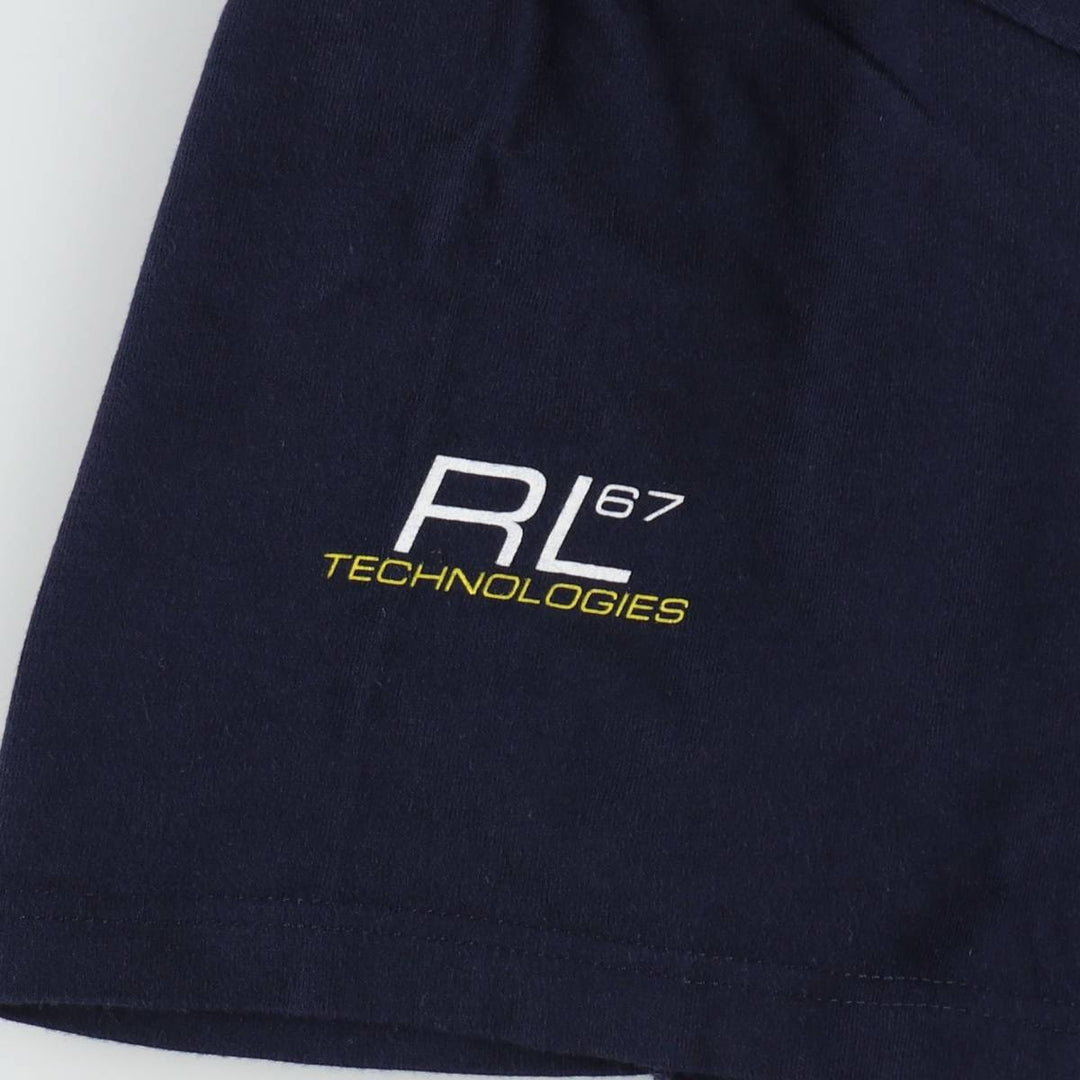 Ralph Lauren POLO SPORT short-sleeved printed T-shirt, men's size M cotton navy blue type Vintage Second Hand