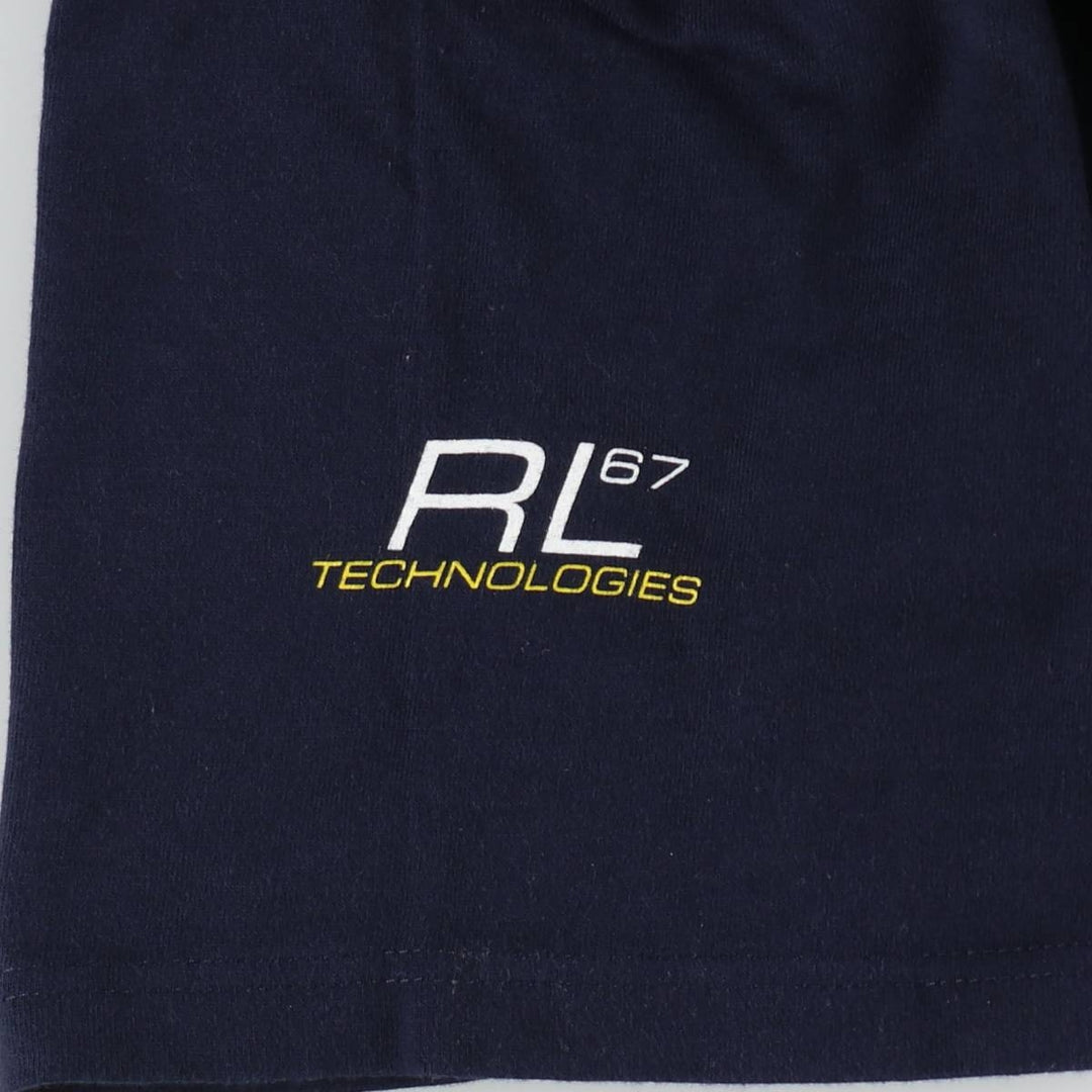 Ralph Lauren POLO SPORT short-sleeved printed T-shirt, men's size M cotton navy blue type Vintage Second Hand