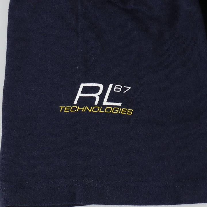 Ralph Lauren POLO SPORT short-sleeved printed T-shirt, men's size M cotton navy blue type Vintage Second Hand