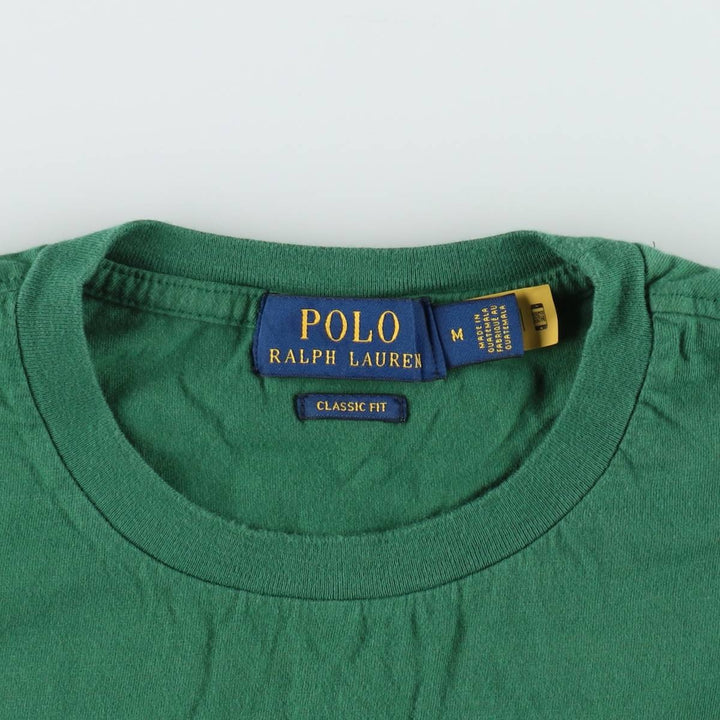 Ralph Lauren POLO RALPH LAUREN CLASSIC FIT Polo Bear Short-Sleeve Printed T-Shirt (Men's Size M) cotton green type Vintage Second Hand