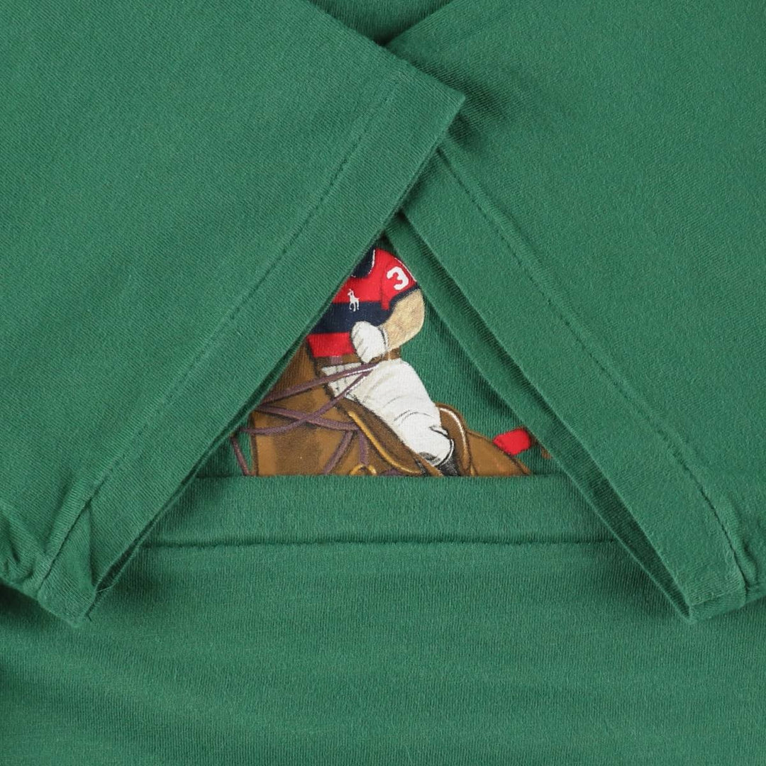 Ralph Lauren POLO RALPH LAUREN CLASSIC FIT Polo Bear Short-Sleeve Printed T-Shirt (Men's Size M) cotton green type Vintage Second Hand