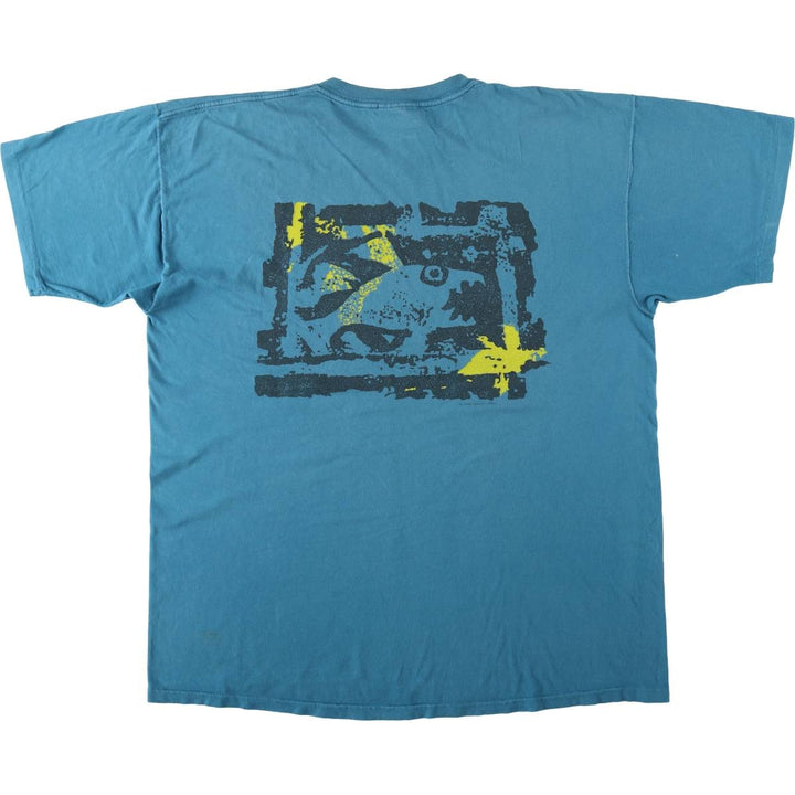 Lacoste CHEMISE French Lacoste Short-Sleeve Printed T-Shirt, Made in USA, Men's XL Equivalent cotton Blue type light blue Vintage Second Hand