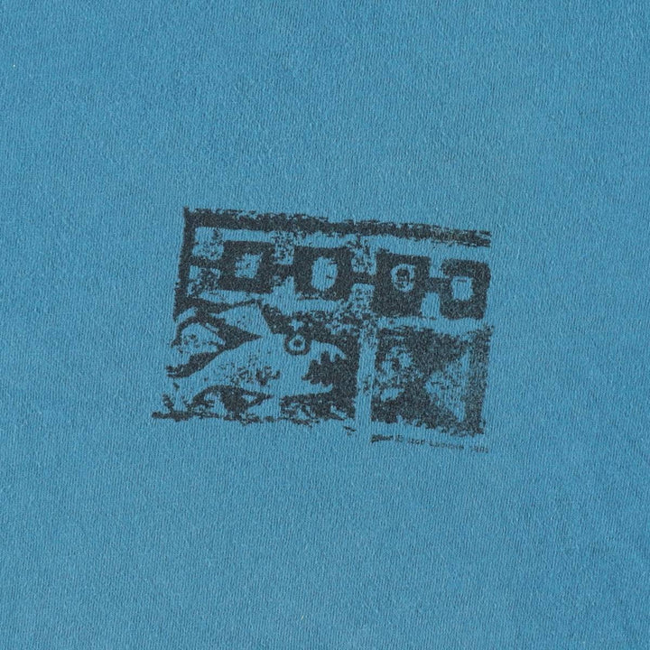 Lacoste CHEMISE French Lacoste Short-Sleeve Printed T-Shirt, Made in USA, Men's XL Equivalent cotton Blue type light blue Vintage Second Hand