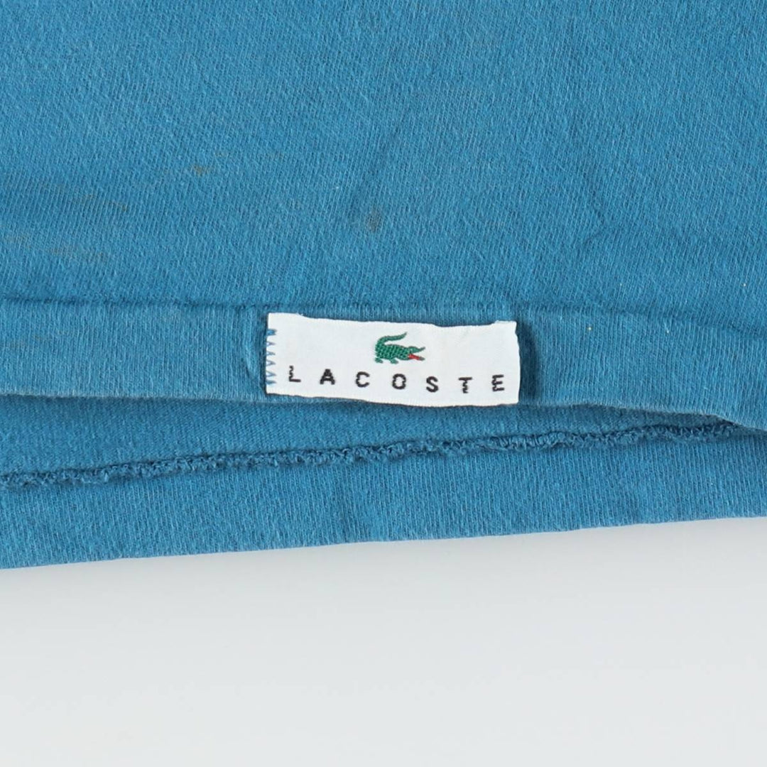 Lacoste CHEMISE French Lacoste Short-Sleeve Printed T-Shirt, Made in USA, Men's XL Equivalent cotton Blue type light blue Vintage Second Hand
