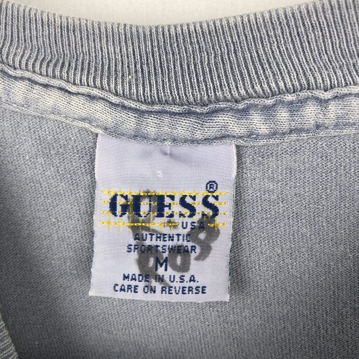 90'S Guess Short-Sleeve Printed T-Shirt, Made in USA, Men's Size M (Equivalent), Vintage cotton gray type Vintage Second Hand