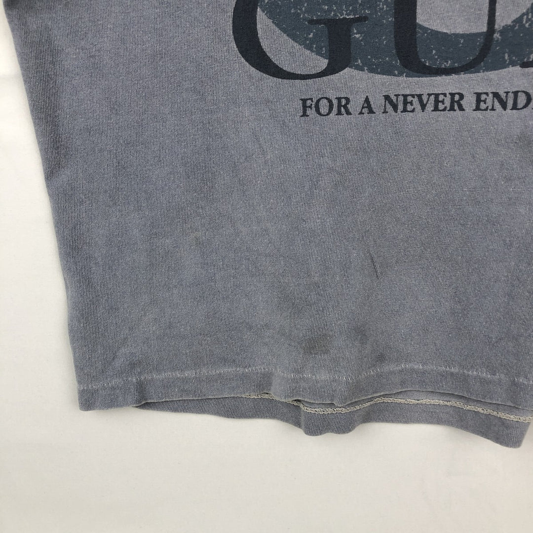 90'S Guess Short-Sleeve Printed T-Shirt, Made in USA, Men's Size M (Equivalent), Vintage cotton gray type Vintage Second Hand