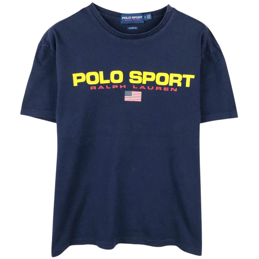 Ralph Lauren POLO SPORT CLASSIC FIT Short-Sleeve Logo T-Shirt, Men's Size M (approx.) unclear navy blue type Vintage Second Hand