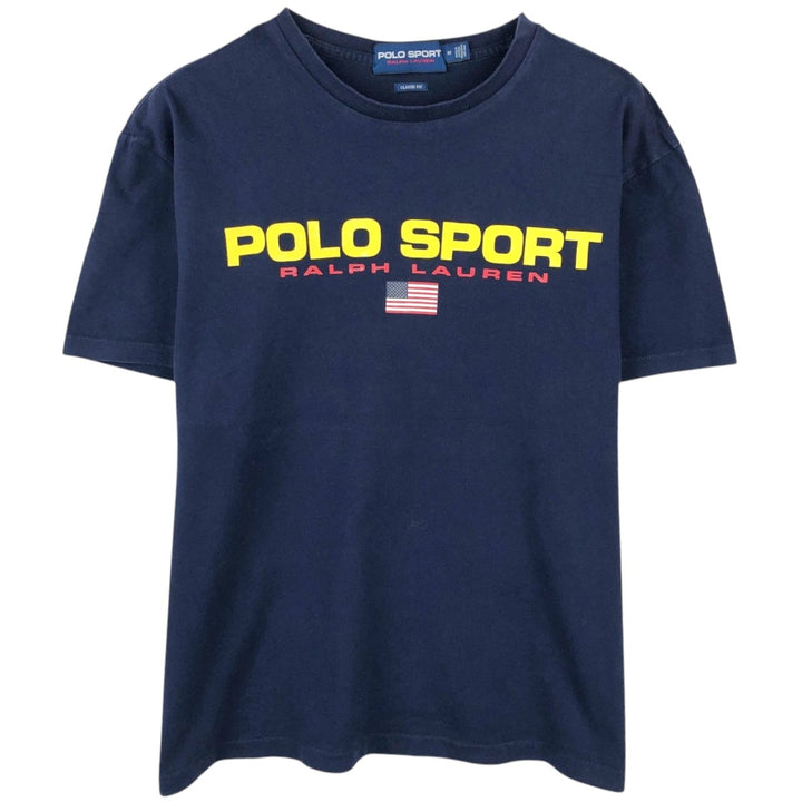Ralph Lauren POLO SPORT CLASSIC FIT Short-Sleeve Logo T-Shirt, Men's Size M (approx.) unclear navy blue type Vintage Second Hand