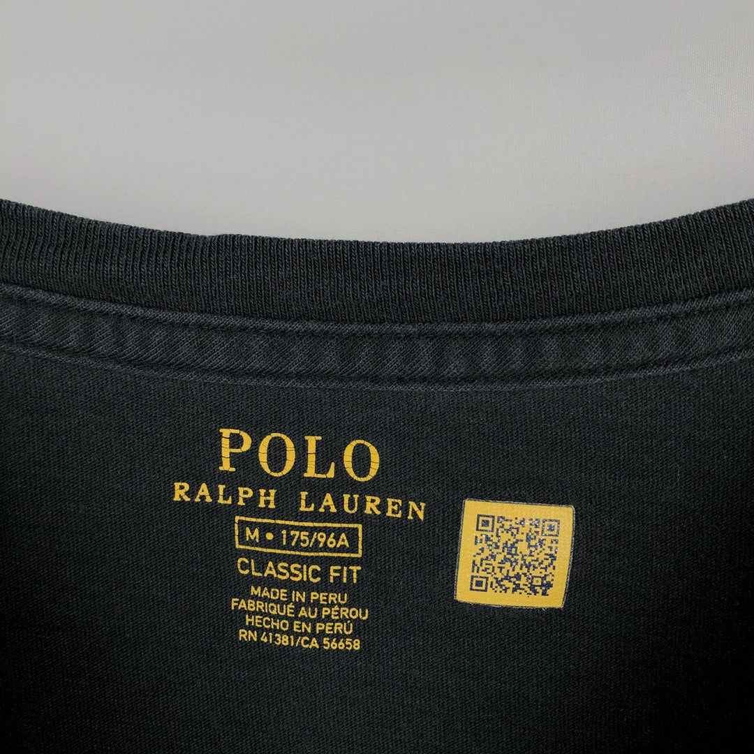 Ralph Lauren POLO RALPH LAUREN CLASSIC FIT Polo Bear Short-Sleeve Printed T-Shirt (Men's Size M) cotton black type Vintage Second Hand