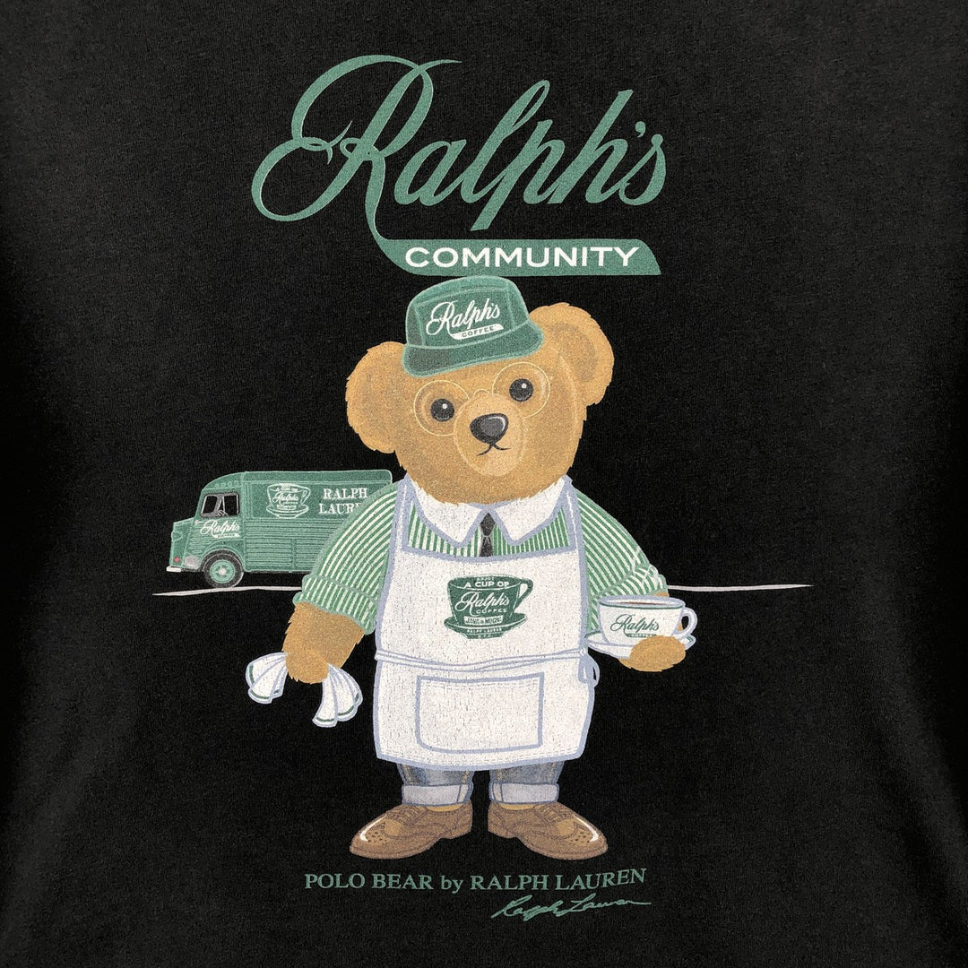 Ralph Lauren POLO RALPH LAUREN CLASSIC FIT Polo Bear Short-Sleeve Printed T-Shirt (Men's Size M) cotton black type Vintage Second Hand