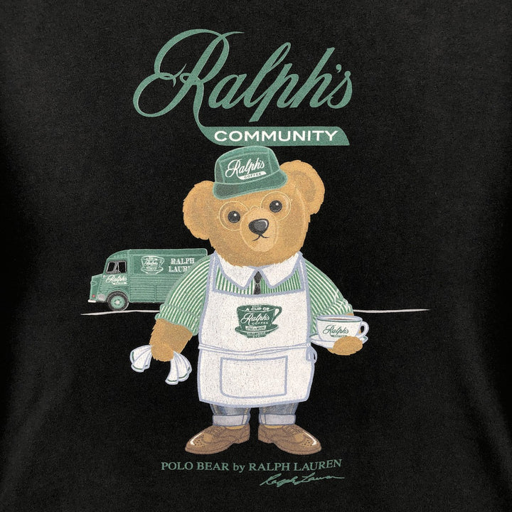 Ralph Lauren POLO RALPH LAUREN CLASSIC FIT Polo Bear Short-Sleeve Printed T-Shirt (Men's Size M) cotton black type Vintage Second Hand