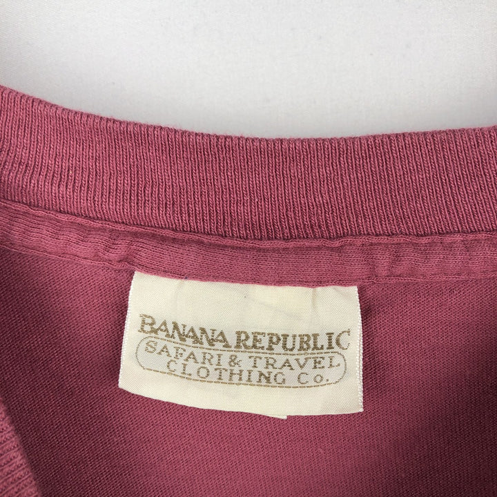 90'S Banana Republic Short-Sleeve Pocket T-Shirt, Made in USA, Men's XL (approx.), Vintage cotton red type Vintage Second Hand