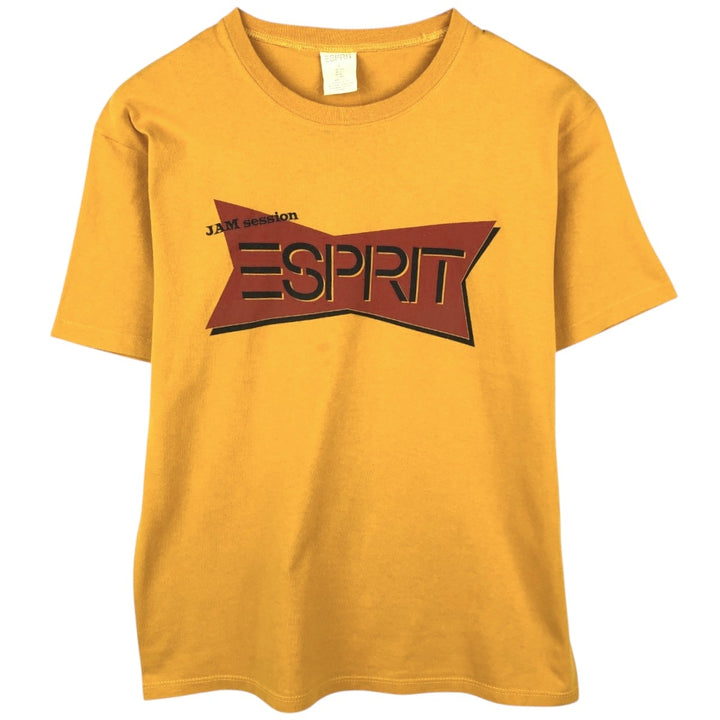 90'S Esprit short-sleeved printed T-shirt, made in USA, men's size S equivalent, vintage. cotton yellow type Vintage Second Hand