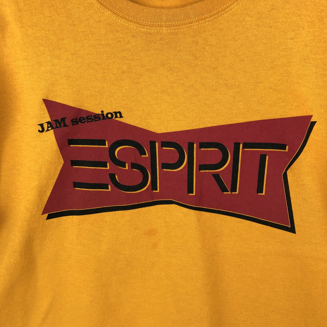 90'S Esprit short-sleeved printed T-shirt, made in USA, men's size S equivalent, vintage. cotton yellow type Vintage Second Hand