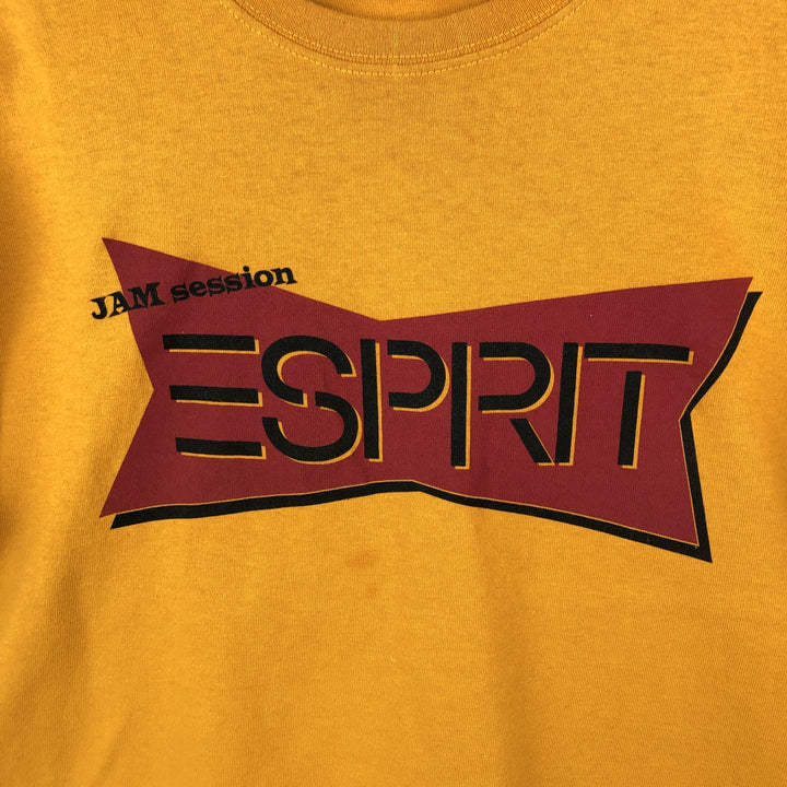 90'S Esprit short-sleeved printed T-shirt, made in USA, men's size S equivalent, vintage. cotton yellow type Vintage Second Hand