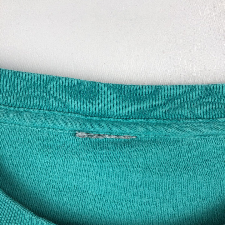 90'S Ocean Pacific pin-up girl surf skate t-shirt, men's size XL equivalent, vintage. unclear turquoise blue Vintage Second Hand