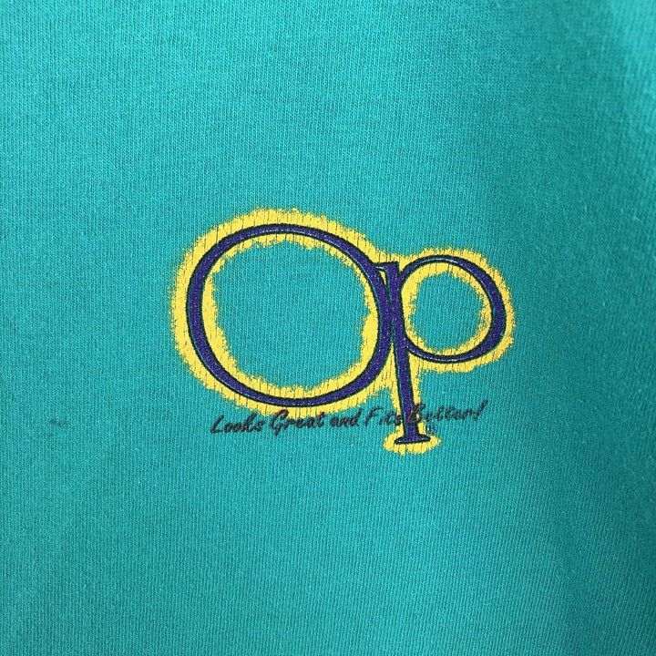 90'S Ocean Pacific pin-up girl surf skate t-shirt, men's size XL equivalent, vintage. unclear turquoise blue Vintage Second Hand