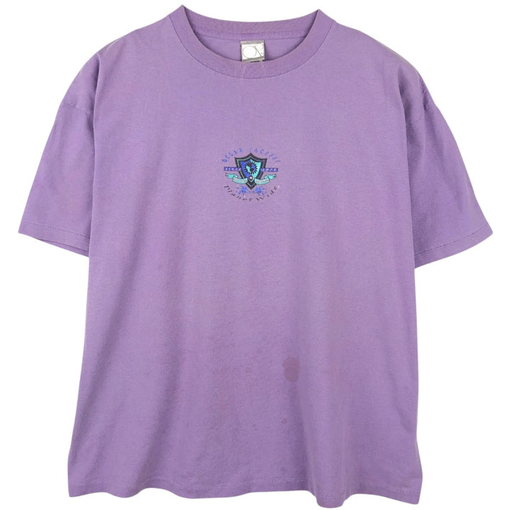 Vintage 90'S Ocean Pacific surf/skateboard t-shirt with silver tag, made in USA, size XL. cotton purple type Vintage Second Hand
