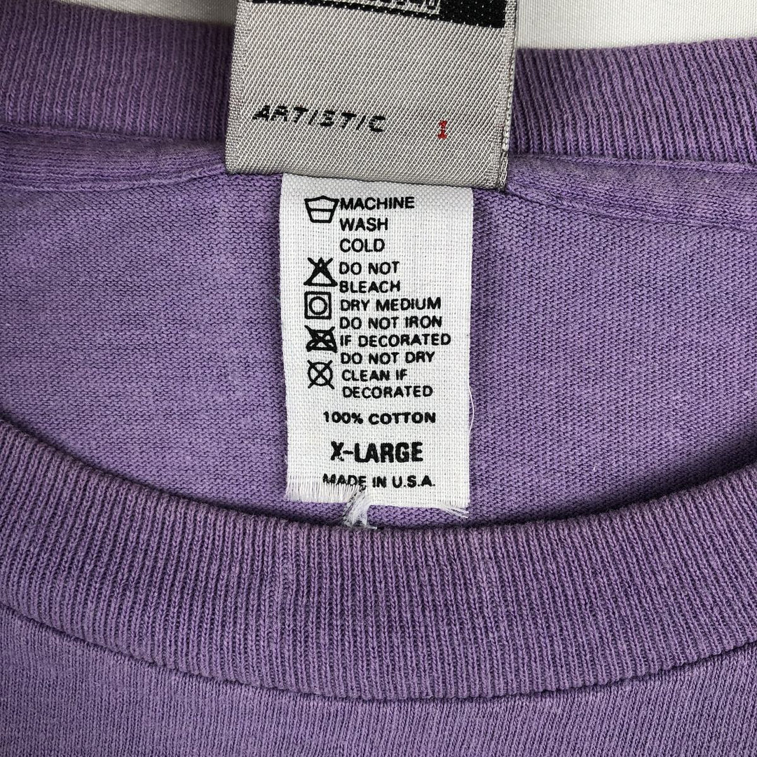 Vintage 90'S Ocean Pacific surf/skateboard t-shirt with silver tag, made in USA, size XL. cotton purple type Vintage Second Hand