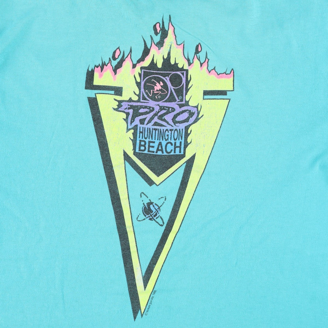 90'S Ocean Pacific surf/skate t-shirt, made in USA, men's size XL equivalent, vintage. cotton Blue type light blue Vintage Second Hand