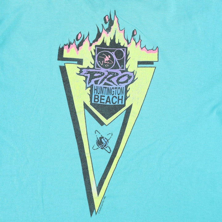90'S Ocean Pacific surf/skate t-shirt, made in USA, men's size XL equivalent, vintage. cotton Blue type light blue Vintage Second Hand