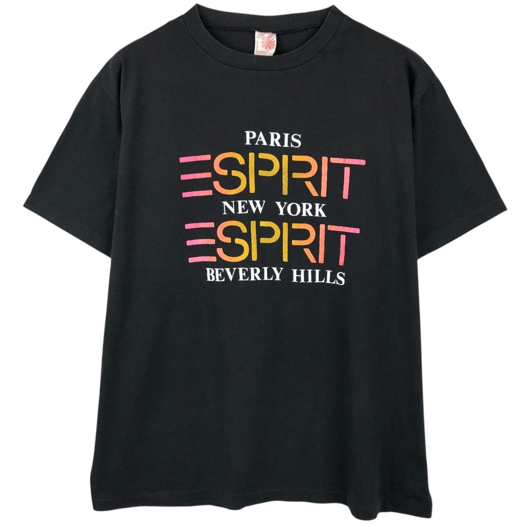 THREE SEASONS ESPRIT Short-Sleeve Printed T-Shirt, Made in USA, Men's XL Equivalent cotton black type Vintage Second Hand