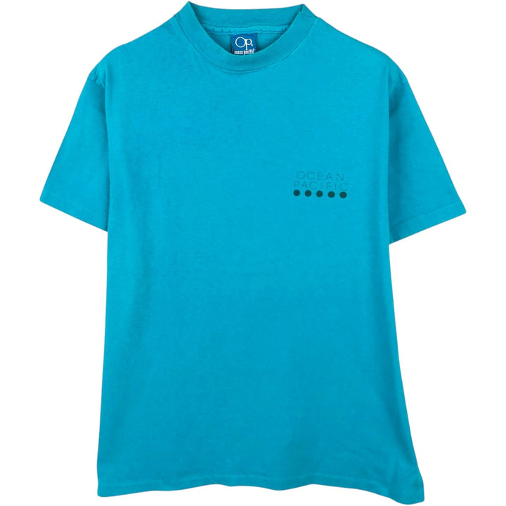 80'S Ocean Pacific surf/skate t-shirt, made in USA, men's size L equivalent, vintage. cotton Blue type light blue Vintage Second Hand