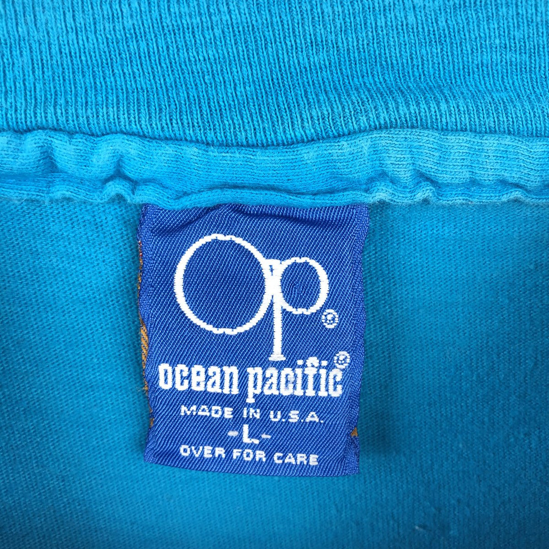 80'S Ocean Pacific surf/skate t-shirt, made in USA, men's size L equivalent, vintage. cotton Blue type light blue Vintage Second Hand
