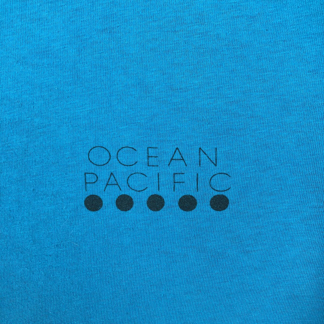 80'S Ocean Pacific surf/skate t-shirt, made in USA, men's size L equivalent, vintage. cotton Blue type light blue Vintage Second Hand