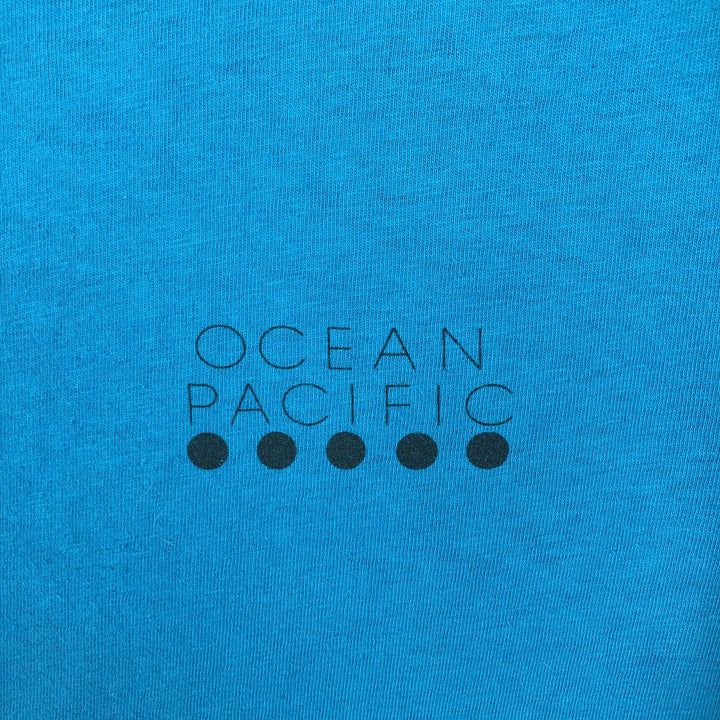 80'S Ocean Pacific surf/skate t-shirt, made in USA, men's size L equivalent, vintage. cotton Blue type light blue Vintage Second Hand