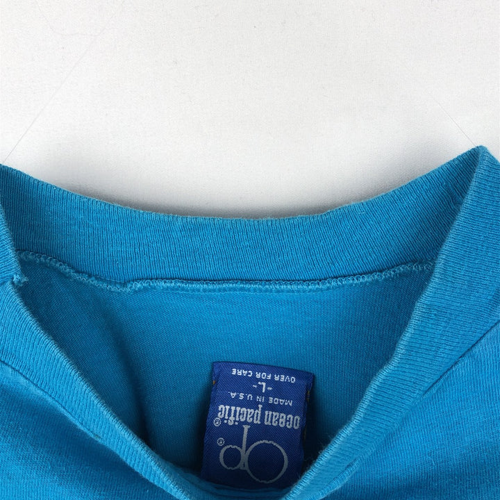 80'S Ocean Pacific surf/skate t-shirt, made in USA, men's size L equivalent, vintage. cotton Blue type light blue Vintage Second Hand